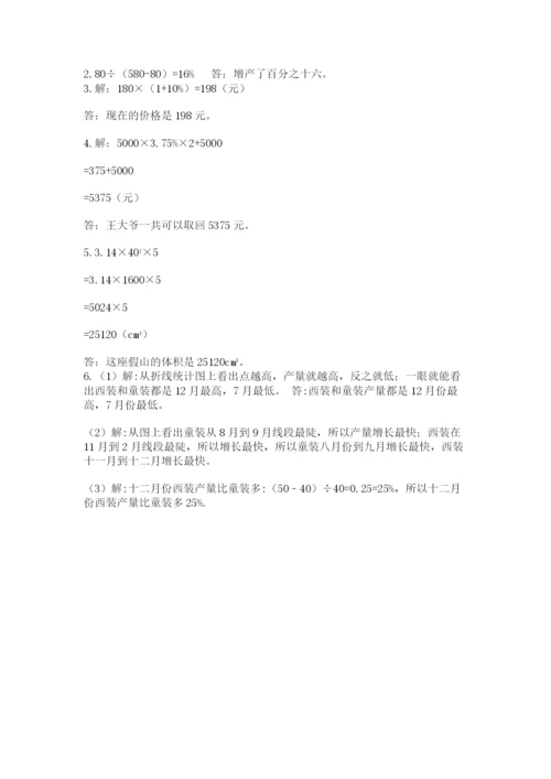 冀教版六年级下册数学 期末检测卷附参考答案（夺分金卷）.docx