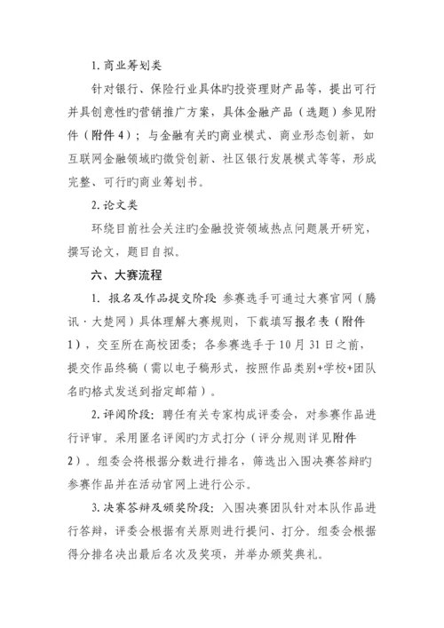 湖北省首届大学生金融节投资模拟大赛实施专题方案.docx