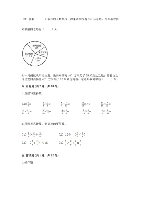 小学数学六年级上册期末测试卷带答案（轻巧夺冠）.docx