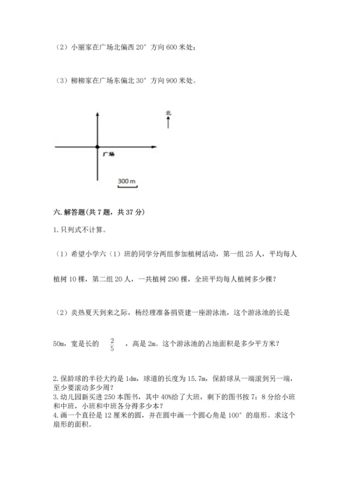 小学六年级上册数学期末测试卷【考点提分】.docx