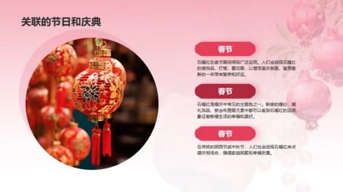 红色水彩中国传统配色石榴红介绍PPT模板