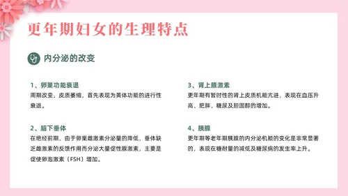 红色剪纸风更年期女性保健科普课件女性健康