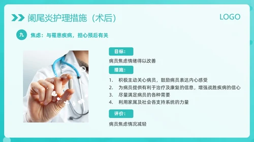 绿色简约阑尾炎护理查房PPT模板宣传PPT动态PPT