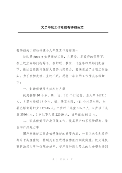 文员年度工作总结有哪些范文.docx