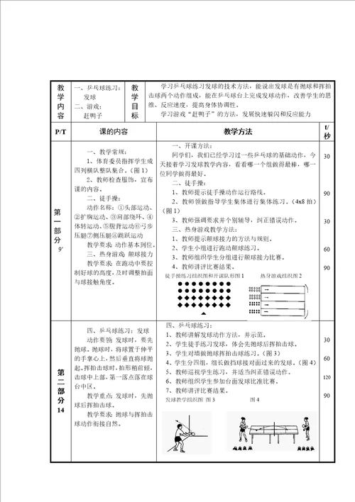 五年级乒乓球单元计划