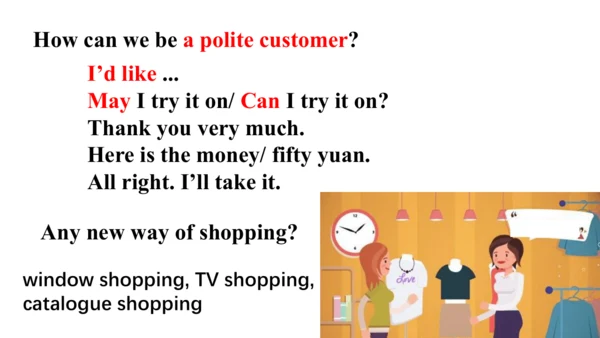 Module 5 Shopping Unit 3 Language in use 课件（外研版七年级
