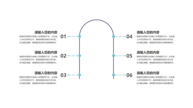 拱形设计流程管理PPT模板