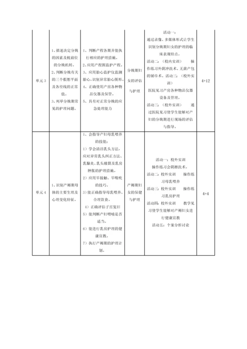 妇产科护理学的课程标准.docx