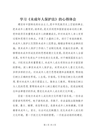 学习《未成年人保护法》的心得体会 (7).docx