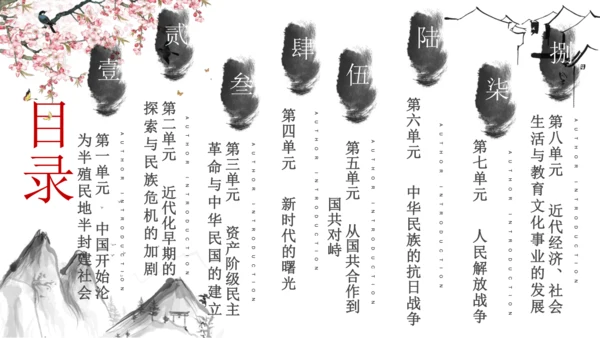 2024-2025学年部编版八年级上册历史知识点