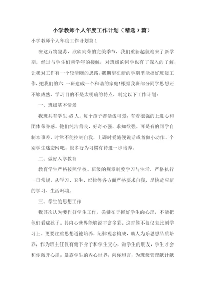 小学教师个人年度工作计划(精选7篇).docx