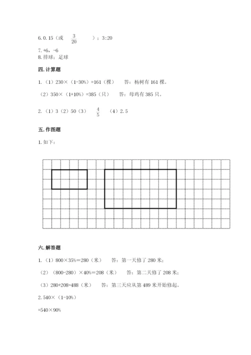 廊坊市大厂回族自治县六年级下册数学期末测试卷a4版.docx