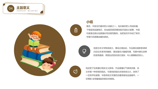 作家莫言读书PPT模板