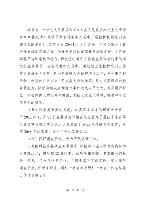 红十字会工作总结及工作计划 (2).docx