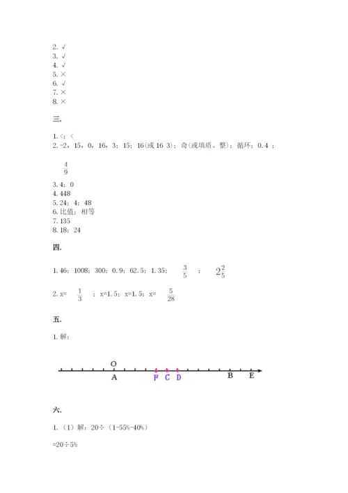 人教版六年级数学下学期期末测试题（名校卷）.docx