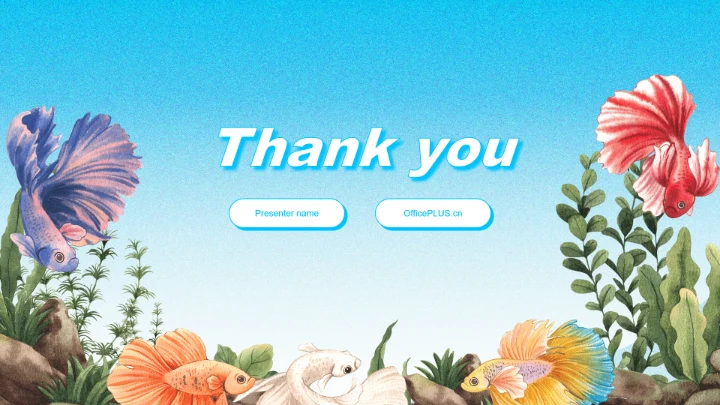 蓝色插画风海底世界PPT主题