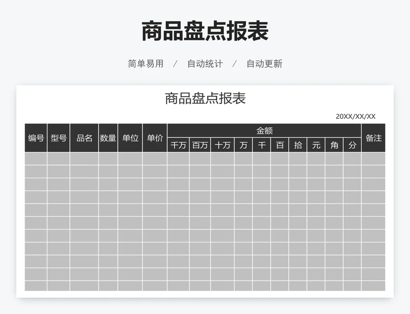 商品盘点报表