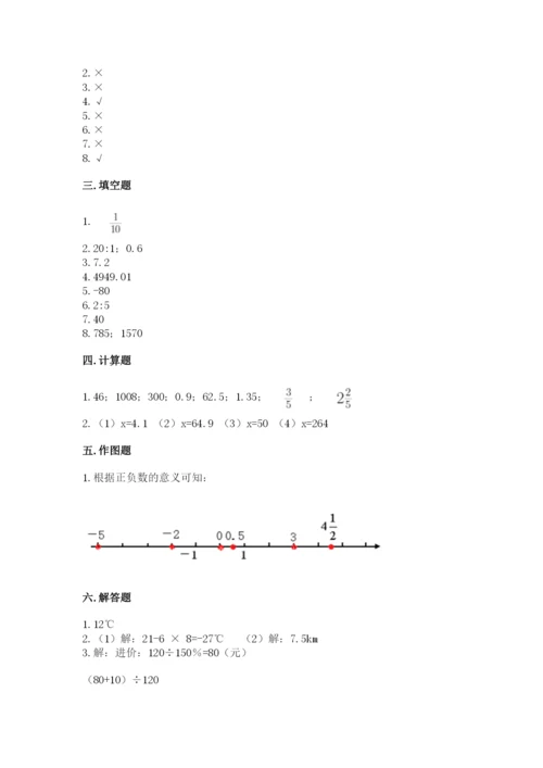 北师大版小学六年级下册数学期末综合素养测试卷【精选题】.docx