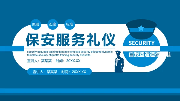 保安公司服务礼仪处事原则培训动态PPT