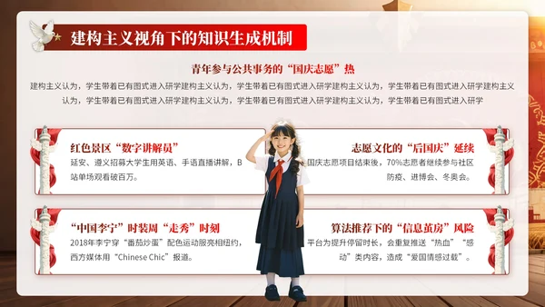 黄红色复古党政风国庆PPT模板