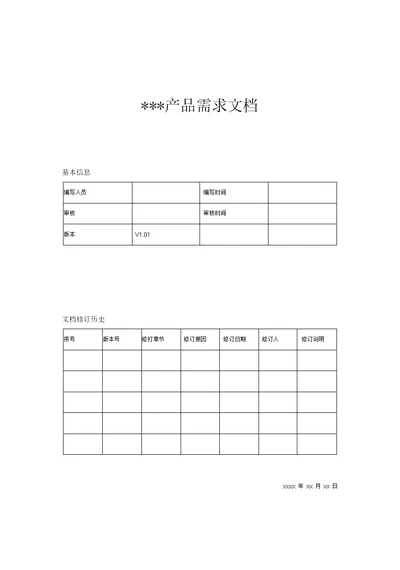 产品需求文档PRD模板