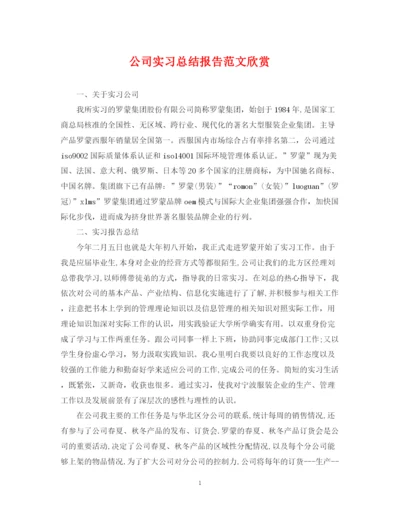 精编之公司实习总结报告范文欣赏.docx