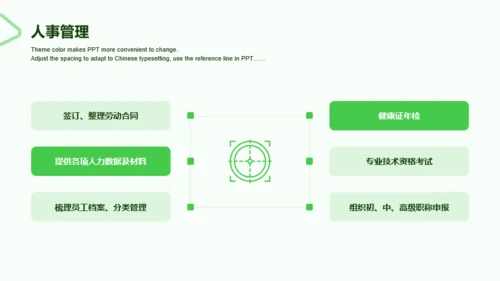 绿色商务人力资源年终工作总结PPT