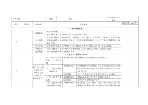 安全生产标准化咨询计划.docx