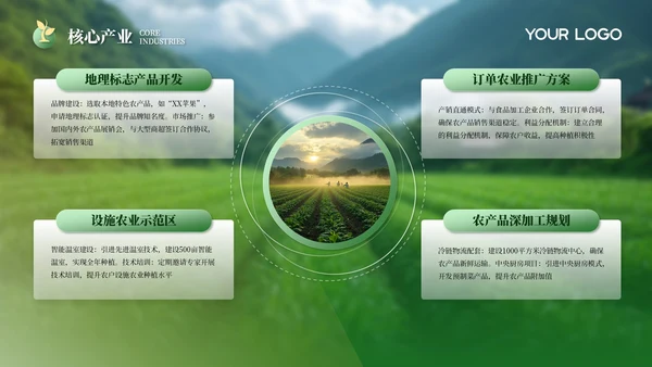 黄绿色风乡村振兴PPT模板