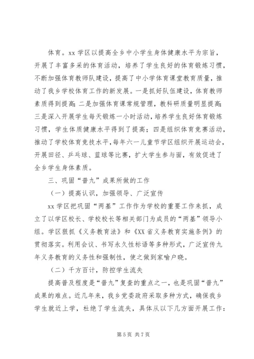 学区普及九年义务教育情况自查报告.docx