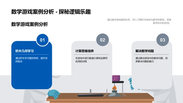 数学课堂与积木游戏PPT模板