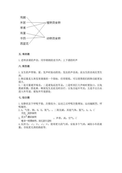 教科版科学四年级上册期末测试卷（考点精练）.docx