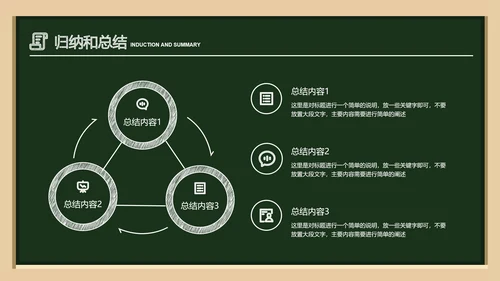 深绿色简约黑板风教育答辩PPT演示模板