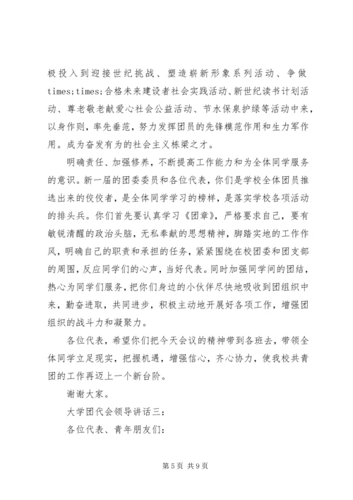大学团代会领导讲话.docx