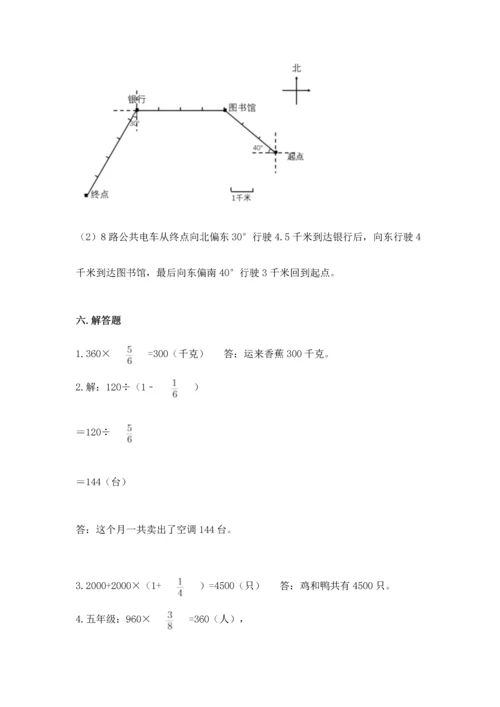 人教版六年级上册数学期中测试卷参考答案.docx