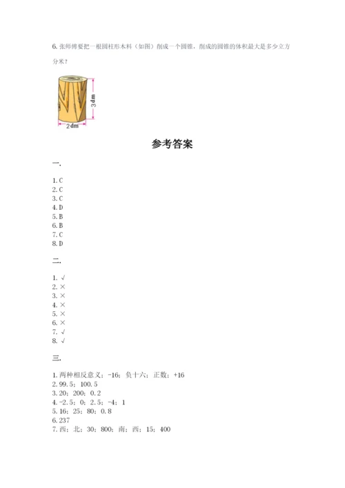 北师大版六年级数学下学期期末测试题（精选题）.docx