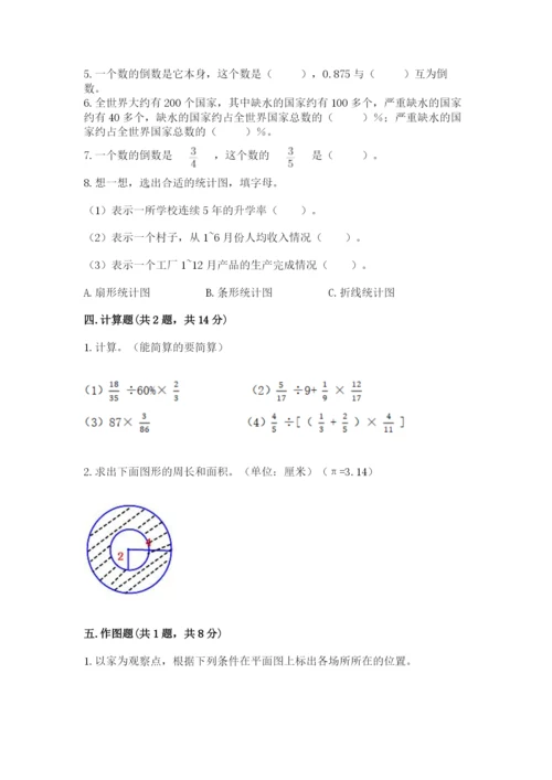 2022人教版六年级上册数学期末卷精品带答案.docx