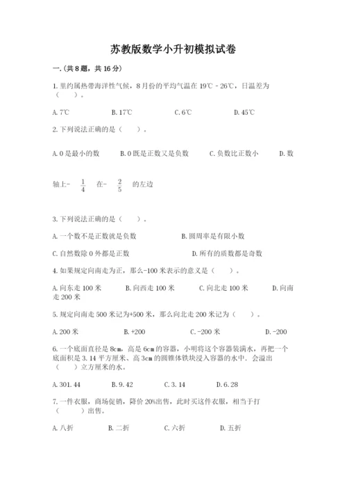 苏教版数学小升初模拟试卷【夺分金卷】.docx