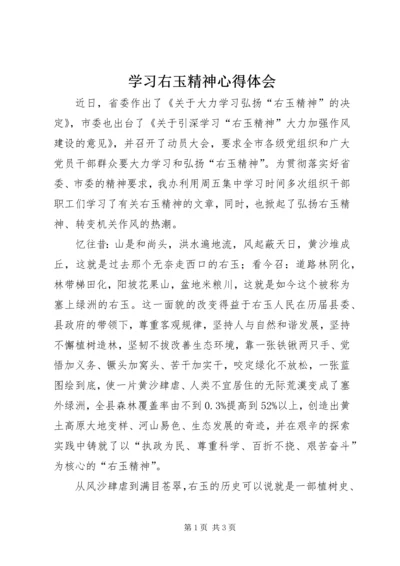 学习右玉精神心得体会.docx