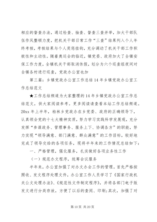 乡镇镇党政办公室工作总结.docx