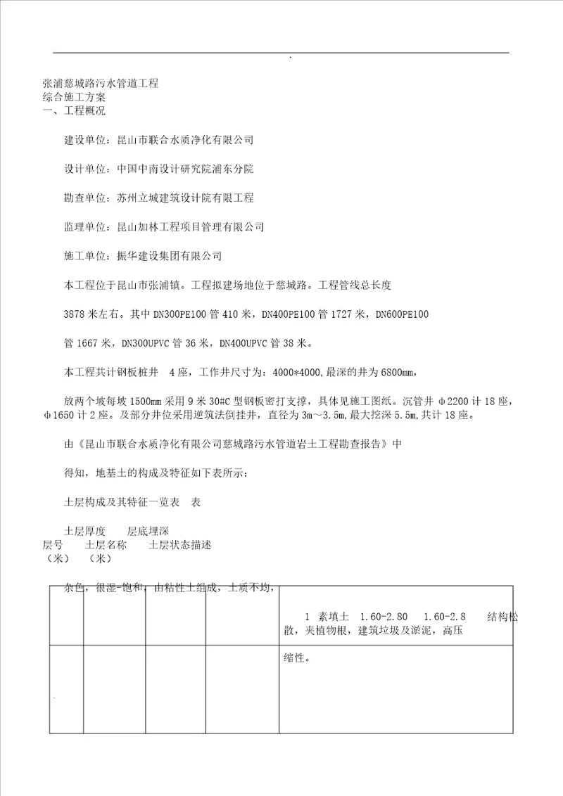 污水管道工程施工实施总结方案