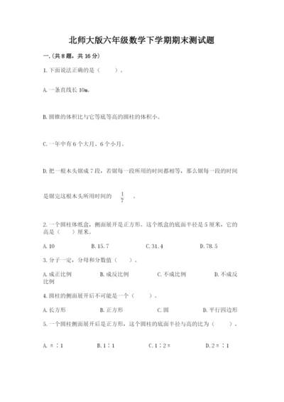 北师大版六年级数学下学期期末测试题含完整答案【易错题】.docx