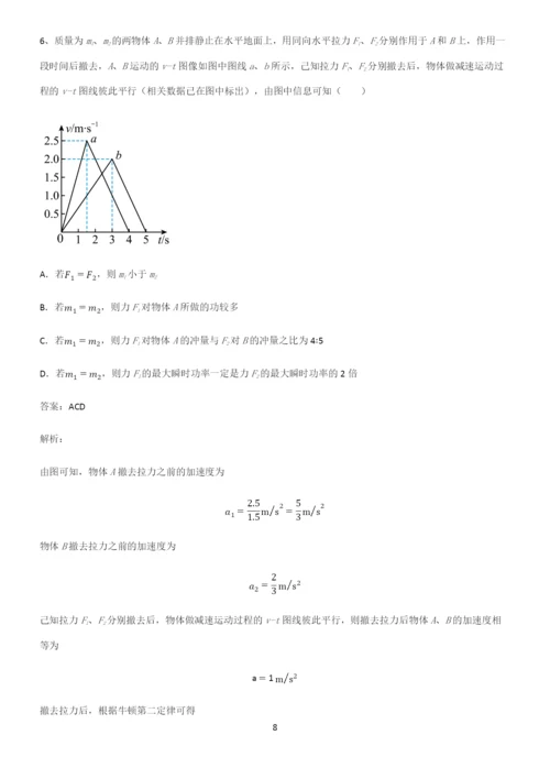 历年高考物理力学牛顿运动定律知识点总结全面整理.docx