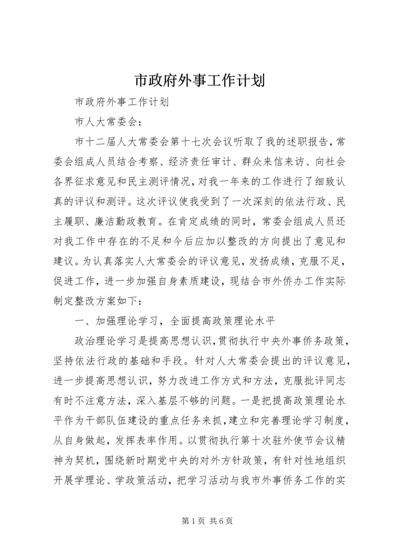 市政府外事工作计划 (2).docx