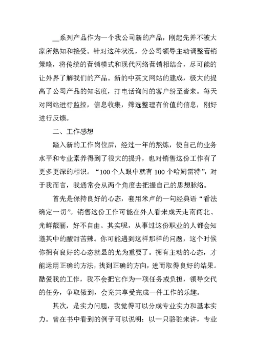 销售人员的年终工作总结参考10篇