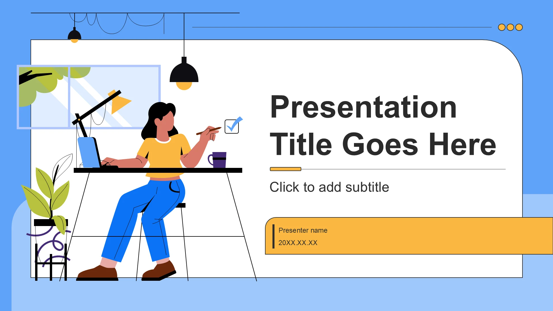 蓝色简约风工作总结PPT主题