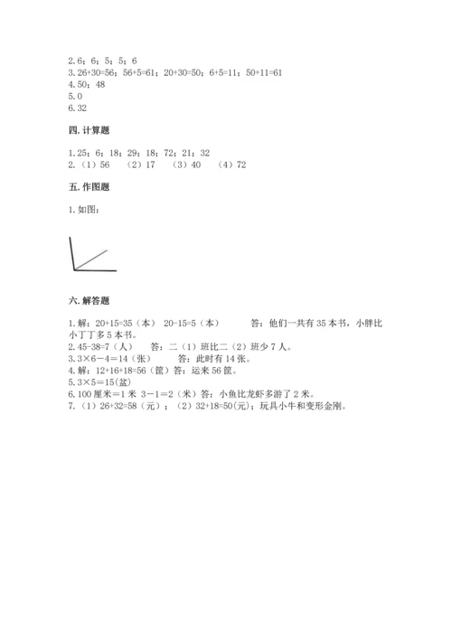 人教版二年级上册数学期末测试卷a4版可打印.docx