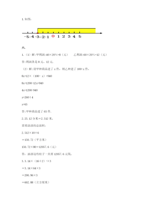 小学六年级数学摸底考试题含答案（a卷）.docx