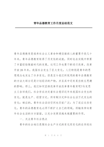 青年品德教育工作月度总结范文.docx