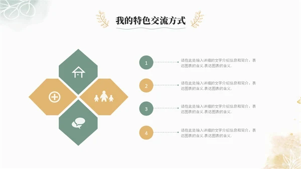小清新水彩风植物花卉班主任经验交流分享老师ppt模板
